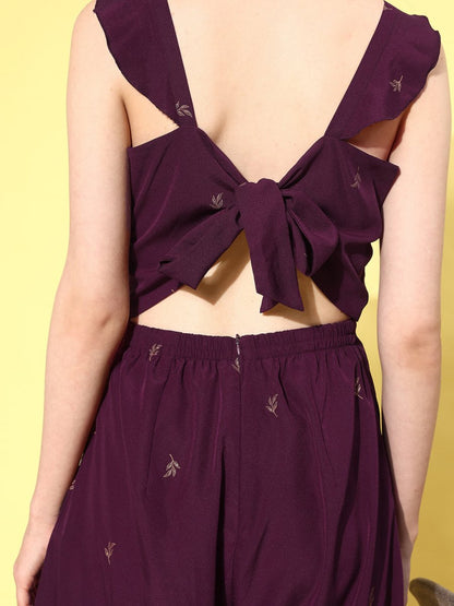 Ahalyaa Printed Basic Jumpsuit with Ruffles - Distacart