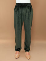 Thumbnail for trueBrowns Olive Green Velvet Embroidered Co-ord Set