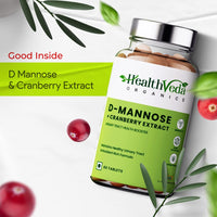 Thumbnail for Health Veda Organics D-Mannose + Cranberry Extract Tablets - Distacart