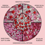 Thumbnail for confect pink mini roses lips i silver hearts vermcelli and white pearls sprinkles for baking cake decorative baby shower sprinkles edible sprinkles mix pack of 5