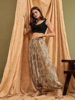 Thumbnail for InWeave Beige Paisley Flower Harem Pant