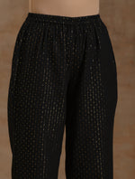 Thumbnail for trueBrowns Black Gold Cotton Angrakha Kurta Set - Distacart