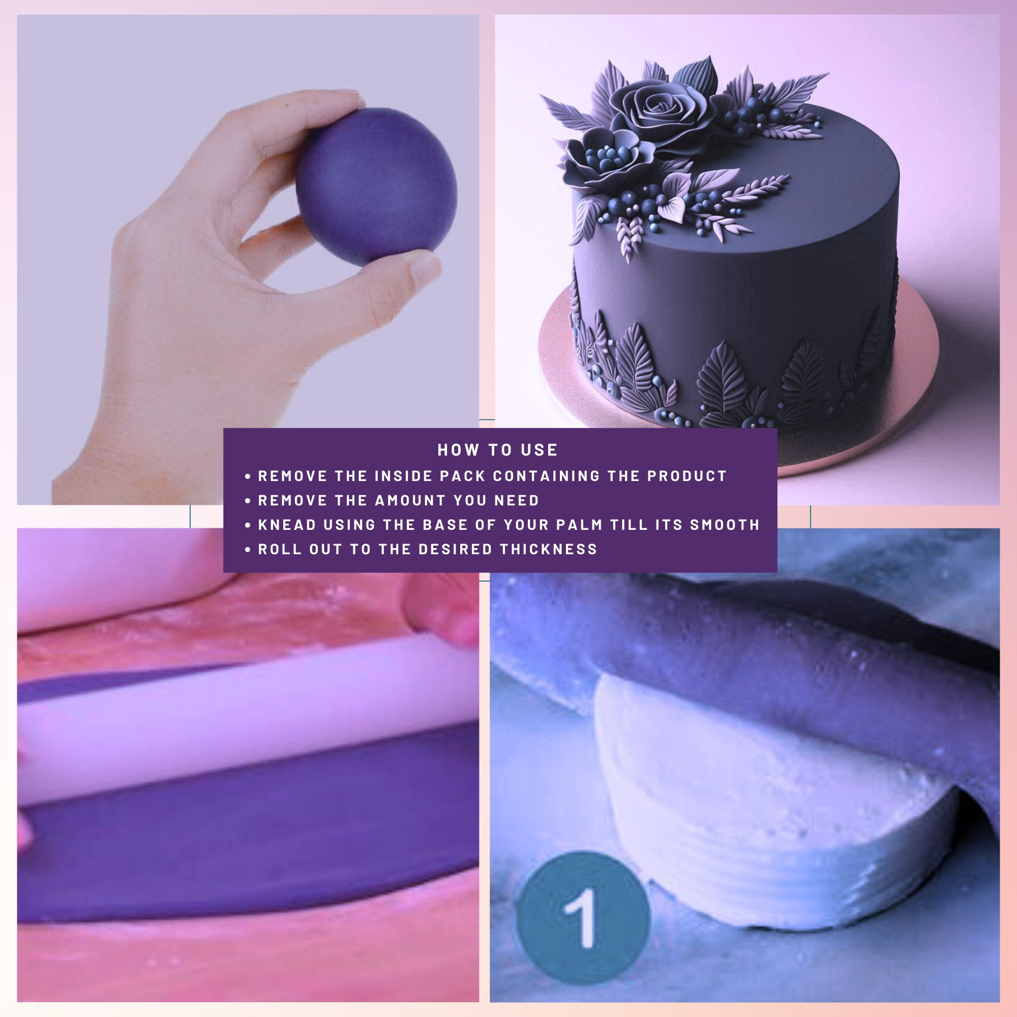 confect purple sugarpaste br b 250 gms b