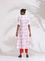 Thumbnail for trueBrowns White Cotton Print Flared Kurta Set