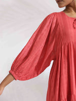 Thumbnail for trueBrowns Pink Cotton Tier Dress