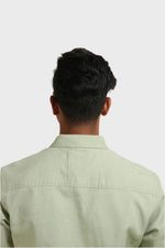 Thumbnail for Xkind Pista Green Textured Slim Fit Shirt