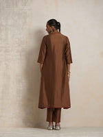 Thumbnail for trueBrowns Brown Silk Kurta Set - Distacart