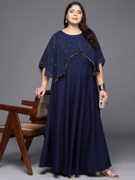 Thumbnail for Ahalyaa Plus Size Round neck Maxi Ethnic Dress - Distacart