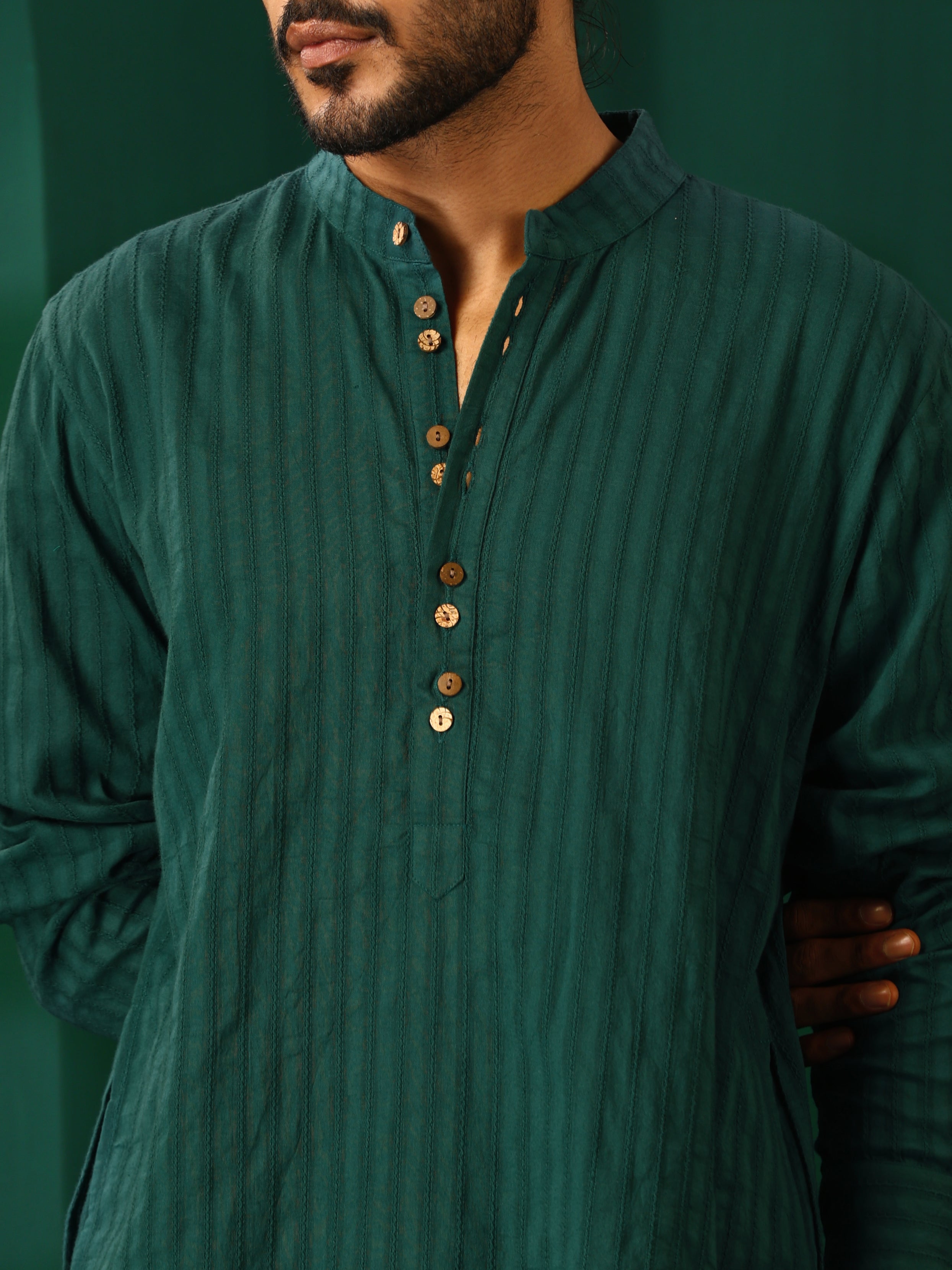 trueBrowns Men's Turquoise Dobby Co-ord Set - Distacart