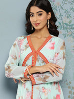 Thumbnail for Ahalyaa Floral Printed Empire Kurta With Trousers - Distacart