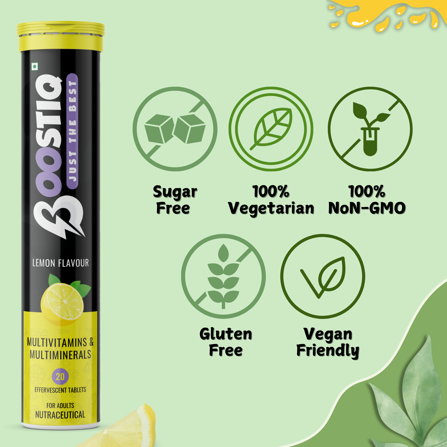 BOOSTIQ Multivitamin Effervescent Tablets - Lemon Flavour - Distacart