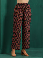 Thumbnail for trueBrowns Black Diamond Muslin Silk Printed Relaxed Co-ord Set - Distacart