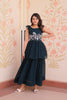 Anaita Navy Georgette Readymade Gown with Embroidery & Beads Work - Dista