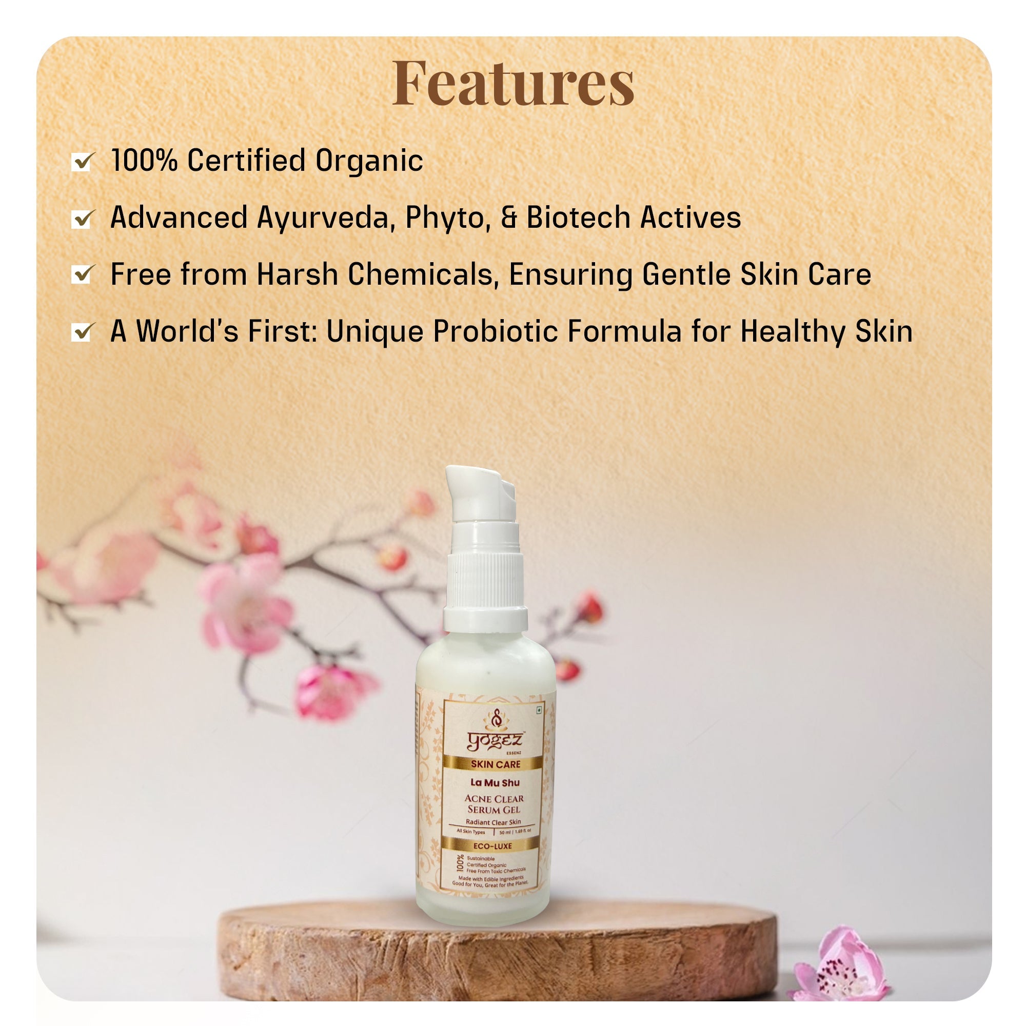 Yogez La Mu Shu Acne Clear Serum Gel - Distacart