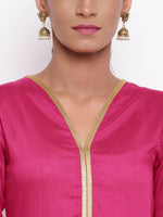 Thumbnail for trueBrowns Pink Gold Lace Dress - Distacart