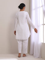 Thumbnail for trueBrowns White Dobby Front Placket Co-Ord Set - Distacart