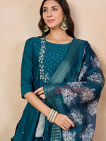 Thumbnail for The52 Printed Viscose Rayon Fabric Straight Kurta, Pant and Dupatta Set