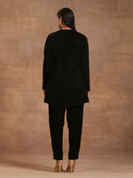 Thumbnail for trueBrowns Black Velvet Solid Co-ord Set - Distacart