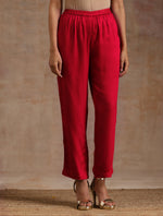 Thumbnail for trueBrowns Red Modal Satin Oversized Round Co-Ord Set - Distacart