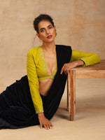 Thumbnail for trueBrowns Lime Velvet Embroidered Blouse - Distacart