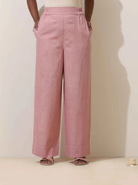 Thumbnail for trueBrowns Pink Cotton Linen Co-Ord Set