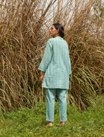 Thumbnail for trueBrowns Light Blue Cotton Dobby Relaxed Co-ord Set
