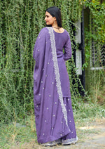 Thumbnail for Yash Enterprise Alluring Sequence Embroidered Work Lavender Silk Readymade Salwar Suit