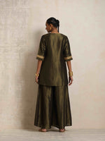 Thumbnail for trueBrowns Olive Green Tissue Sharara Set