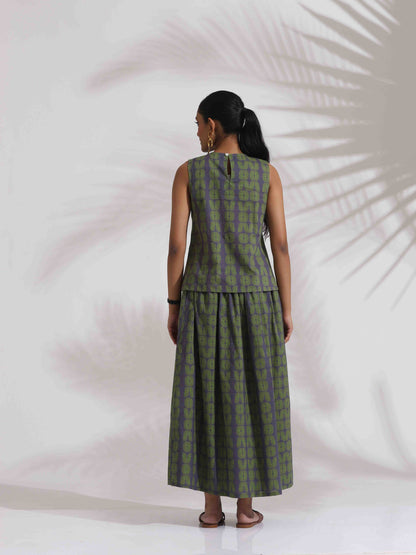 trueBrowns Grey Cotton Skirt Co-ord Set - Distacart