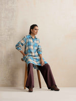 Thumbnail for trueBrowns Brown Woollen Flared Pants