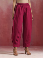 Thumbnail for trueBrowns Magenta Cotton Kurta Co-ord set