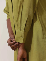 Thumbnail for trueBrowns Pear Green Cotton Linen Dress