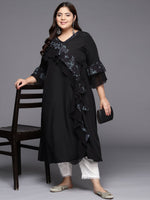 Thumbnail for Ahalyaa Floral Bell Sleeves Kurta - Distacart