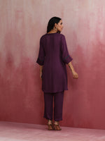 Thumbnail for trueBrowns Purple Modal Kurta Co-ord Set