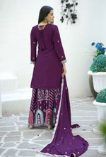 Thumbnail for Yash Enterprise New Designer Embroidered Chinon With Sequence Maroon Readymade Salwar Suit