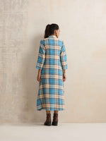 Thumbnail for trueBrowns Beige Check Flared Winter Dress