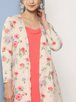 Thumbnail for Ahalyaa Women Pink Floral Gotta Patti Kurta with Trousers - Distacart
