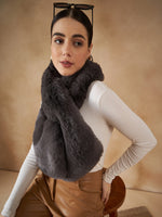 Thumbnail for InWeave Slaty Grey Faux Fur Neck Warmer