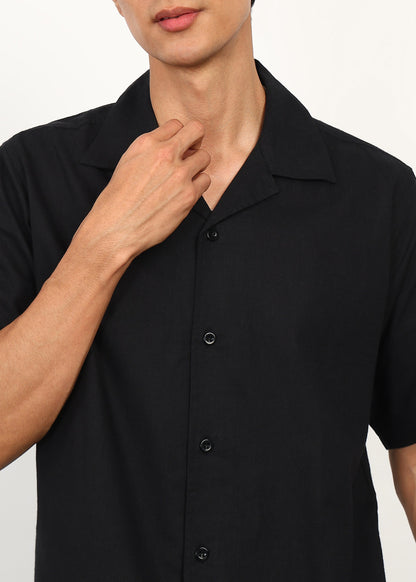 Fabmade Noir Linen Shirt - Distacart
