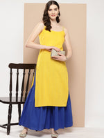 Thumbnail for Ahalyaa Women Printed Regular Gotta Patti Pure Cotton Kurta with Sharara - Distacart
