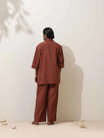 Thumbnail for trueBrowns Brown Cotton Linen Co-Ord Set