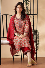Thumbnail for BulBul Shamaira Printed Rust Rayon Salwar Suit