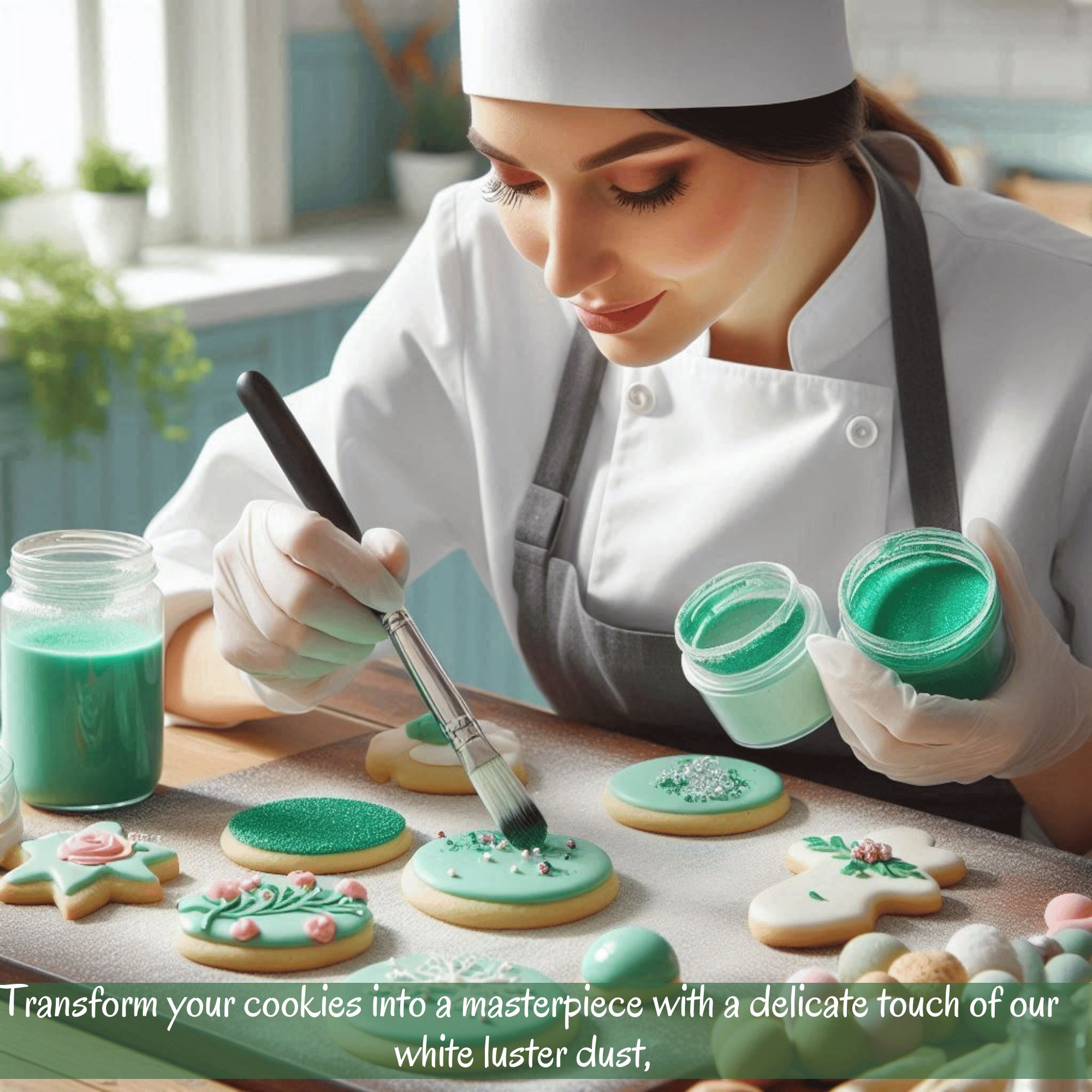 frost green edible luster dust 5 g
