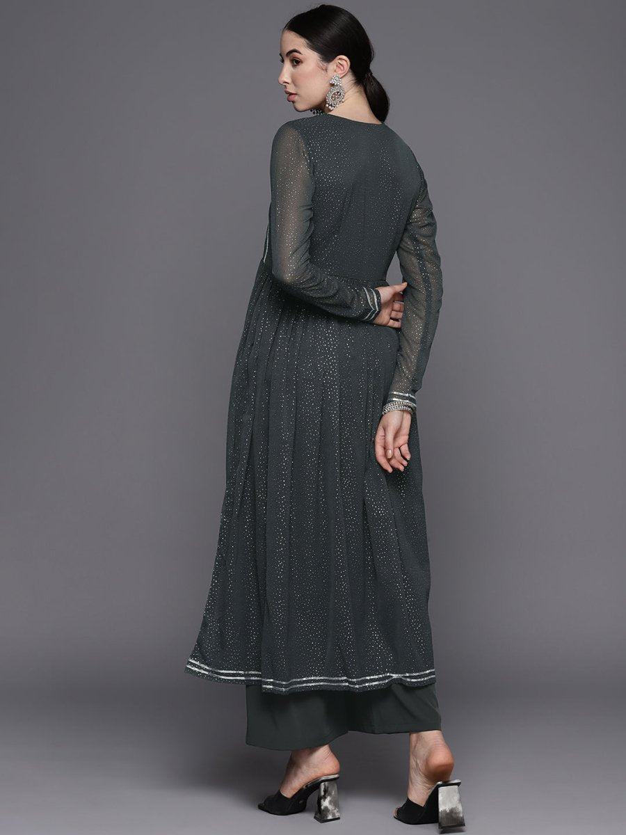 Ahalyaa Printed Angrakha Gotta Patti Kurta With Palazzos - Distacart