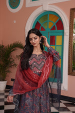 Thumbnail for BulBul Torani Chanderi Red Kurta Set with Dupatta