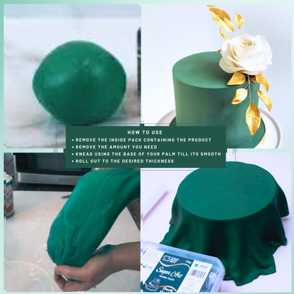 confect emerald green sugarpaste br b 250 gms b