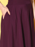 Thumbnail for Ahalyaa Women Burgundy Top With Skirt & With Jacket - Distacart