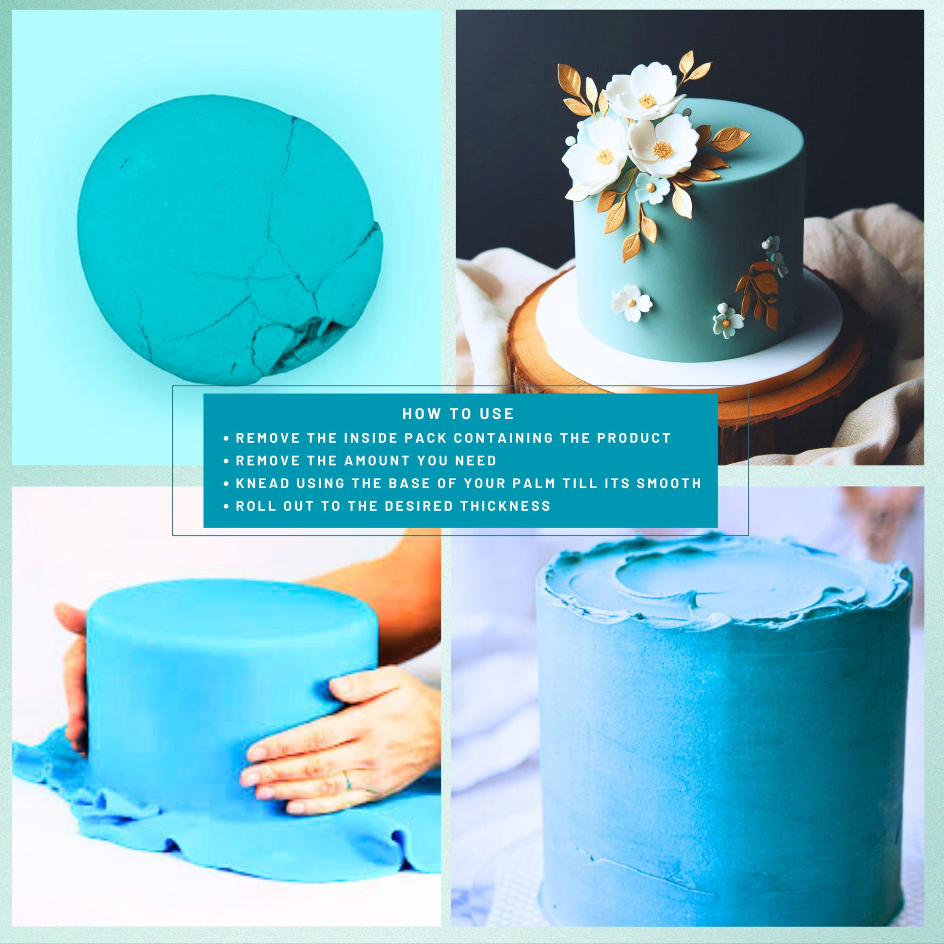 confect teal sugarpaste br b 250 gms b