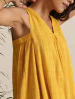 Thumbnail for trueBrowns Mustard Cotton Dobby Sleeveless Co-ord Set