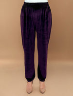 Thumbnail for trueBrowns Wine Velvet Embroidered Kurta Set